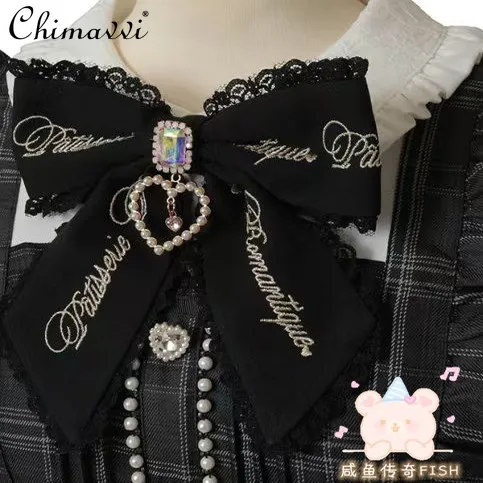 Liz Japanese New 2025 Summer Sweet Pearl Embroidered Bow Mass-produced Lolita Dress Top+ Shorts Cute Girls Two Piece Sets