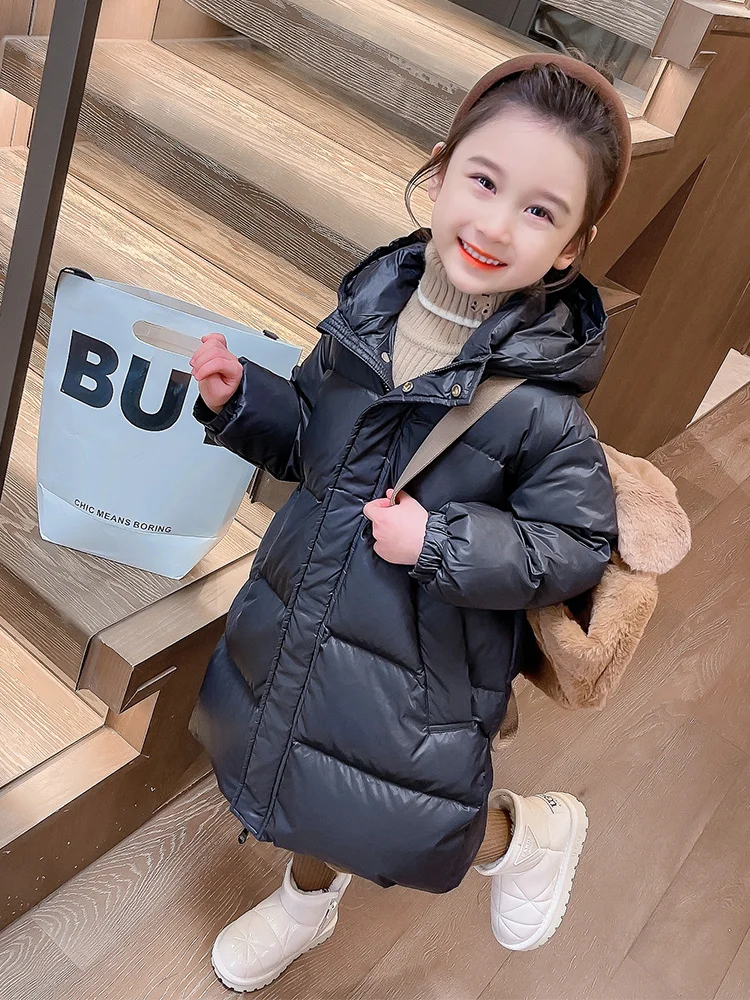 

Women's Winter Long Hooded down Jaet Thi Warm Faionable New Sle Cotton Padded Coat White Du down Filling 2023