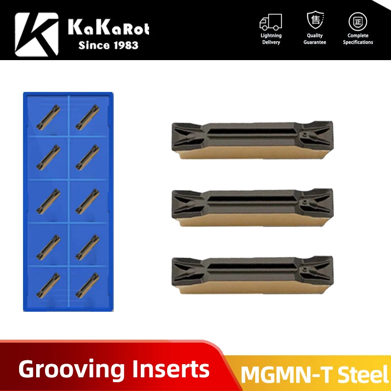 

KaKarot 10pcs Carbide Insert Steel MGMN300 T MGMN150 MGMN200 MGMN250 MGMN400 T Slot Grooving YT1118 LatheCNC Cutter