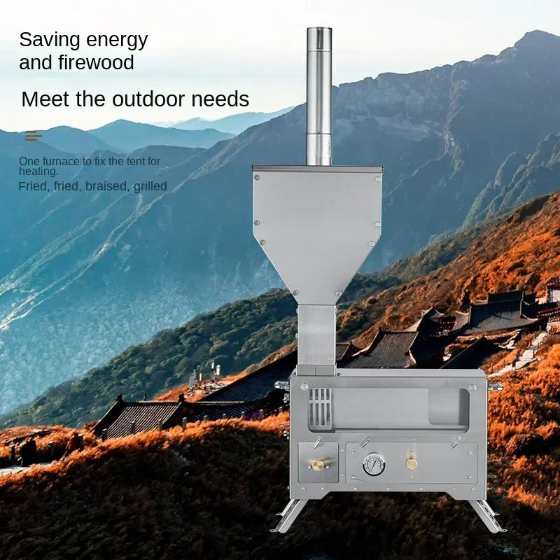 Camping stove Outdoor pellet stove integrated multi-functional wood stove Smokeless portable energy-saving wood stove