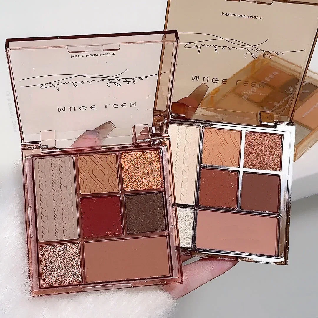 ใหม่ 7 สีอายแชโดว์ Multifunctional Brightening Contouring Eyes Shadow Palette Rose สีน้ําตาลทุกวัน Pigment อายแชโดว์