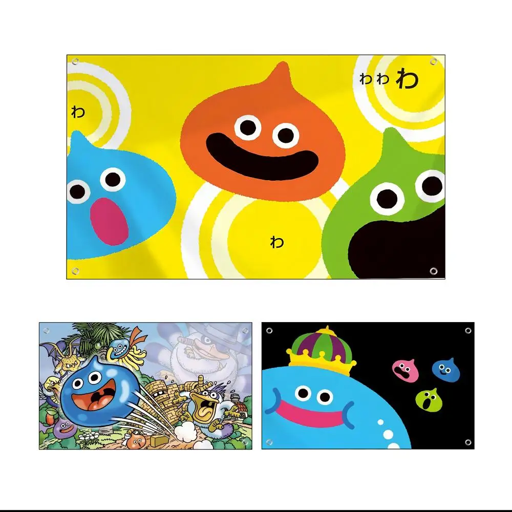 Cute Game D-Dragon Quest Heroes Slime Flags Fade-Resistant Fabric Garden Flag | Outdoor Hanging Sign for Shop Home
