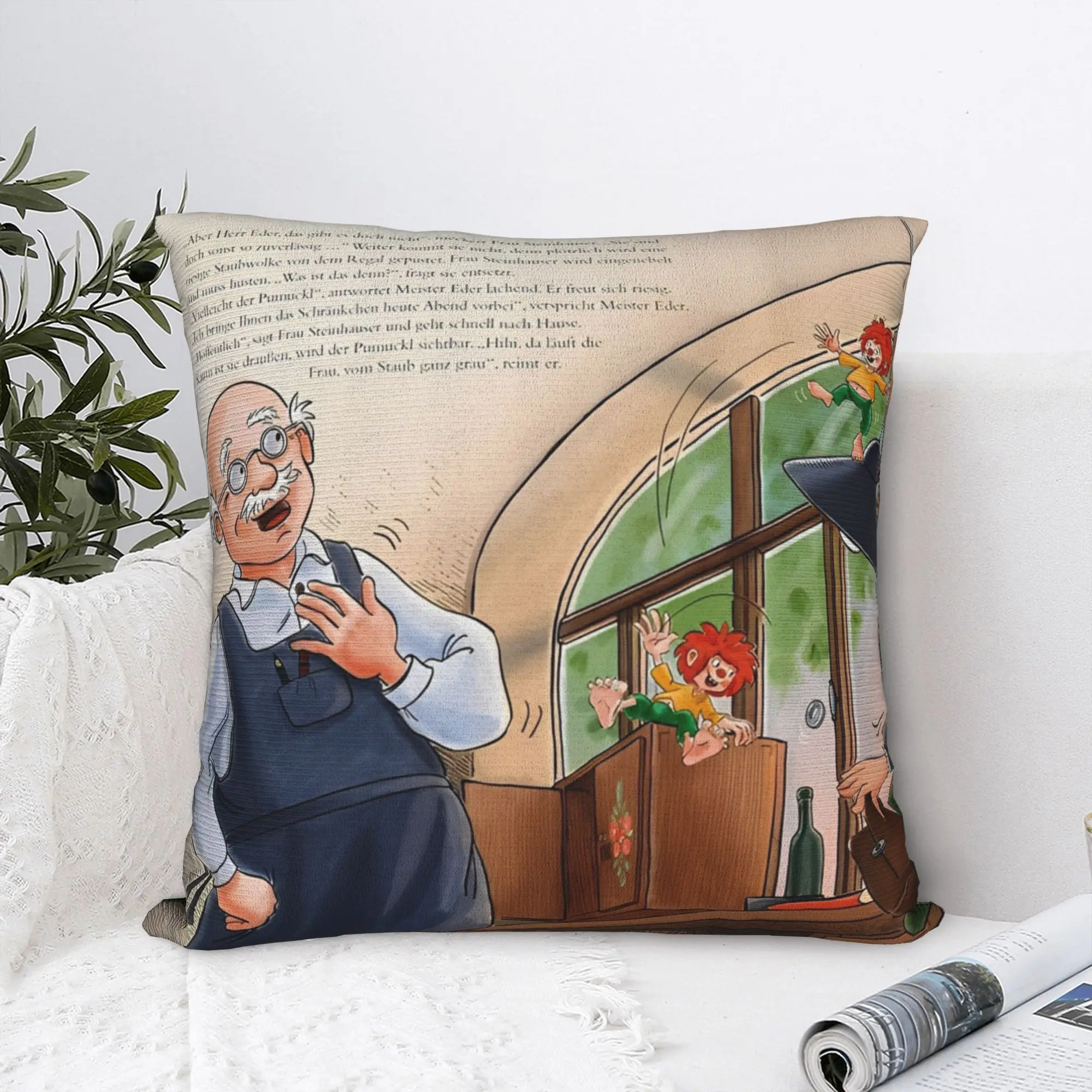 

Pumuckl Cute Elf Fairy Story Pillowcase Printed Fabric Cushion Cover Anime Cartoon Pillow Case Cover Home Drop Shipping 45*45cm