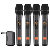 Micrófono inalámbrico M23-4 UHF, sistema de Karaoke de 4 canales con receptor recargable, micrófono de mano inalámbrico para altavoz de fiesta de Iglesia