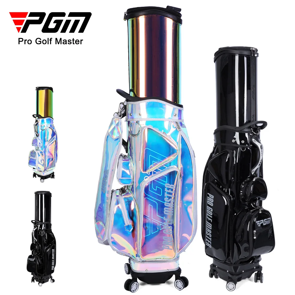 PGM 2022 New Golf Bag Ladies Colorful Retractable Ball Bag Waterproof Four Wheel Flat Push Air Consignment Bag