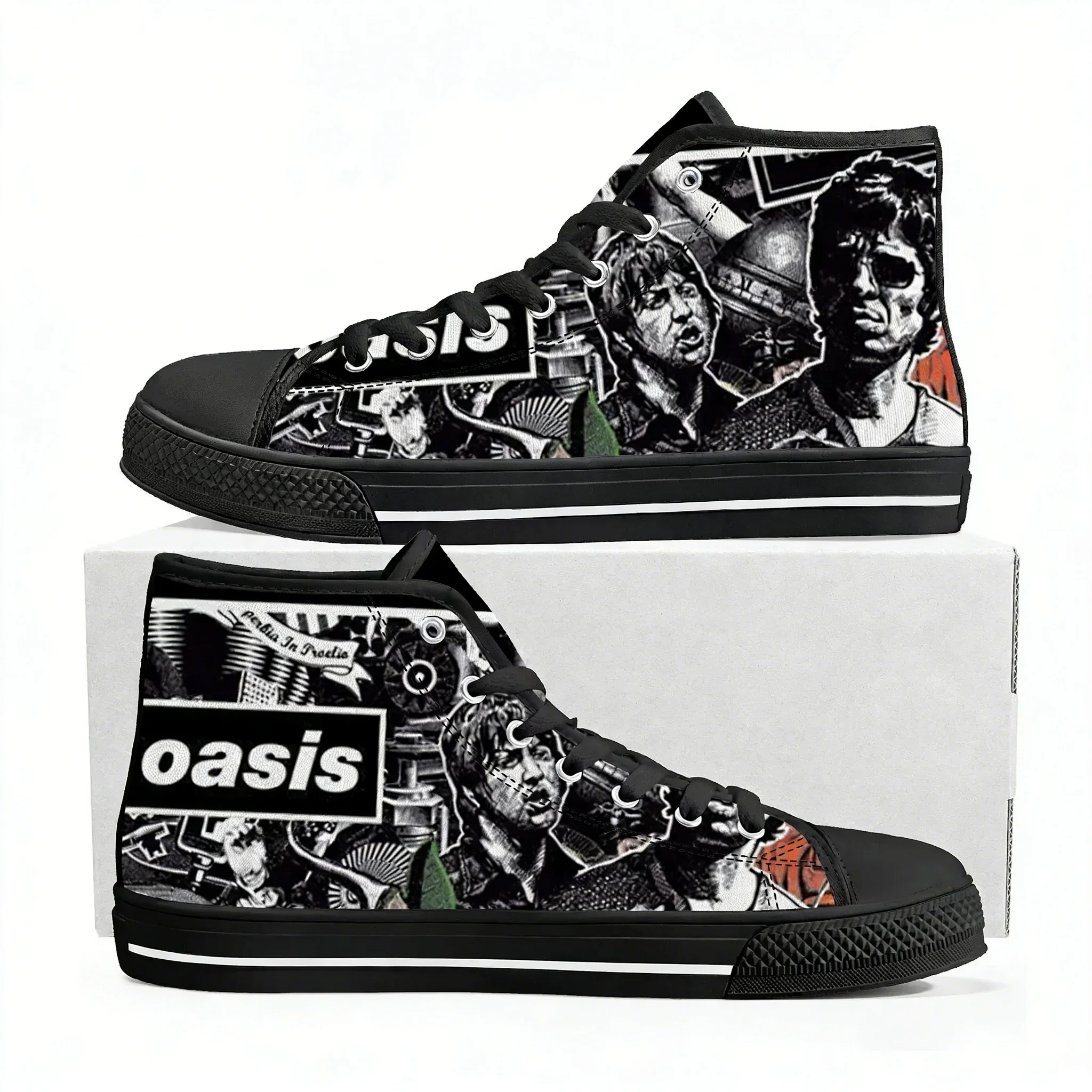 

Кроссовки Oasis Rock Band High Top: высококачественные легкие кеды из канваса для мужчин и женщин, повседневные, для походов, с возможностью индивидуального дизайна