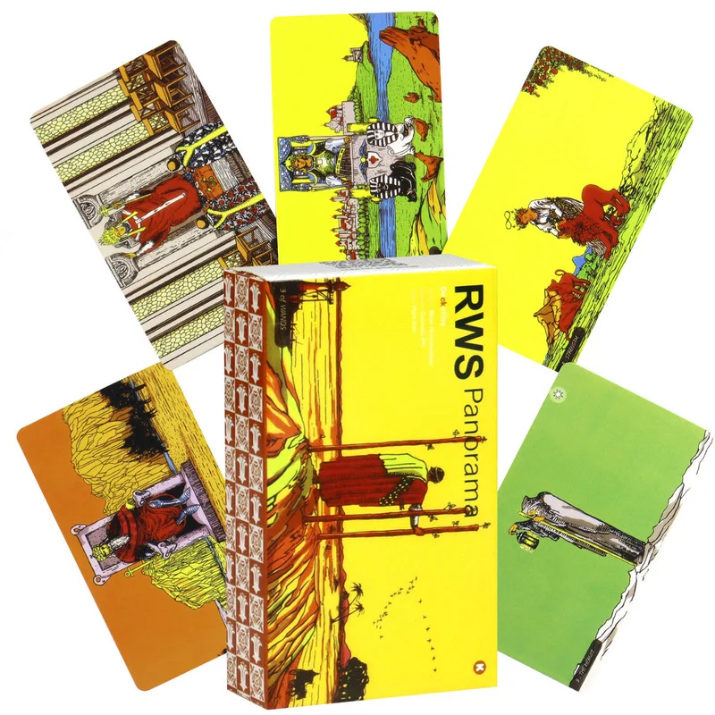 Rws Panorama Tarot – 78-Card Horizontal Rider Waite Deck (10x6cm). Compact & Portable, Knight-Themed Full-Panel Divination Cards