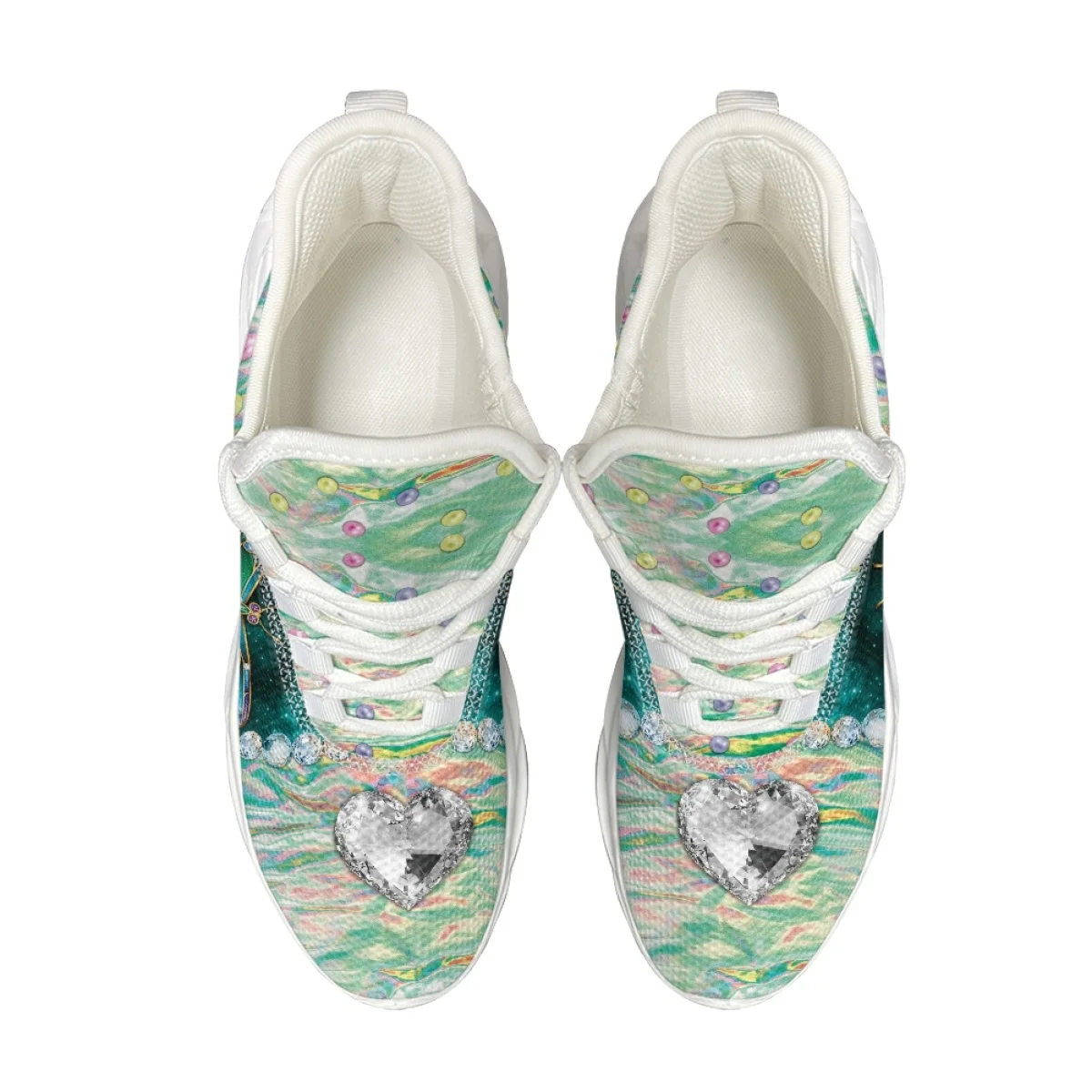 Gradient Green Dragonfly Pattern Women Male Autumn Winter Sneakers Non-slip Durable Round Toe Casual Shoes Dirt Resistant Flats