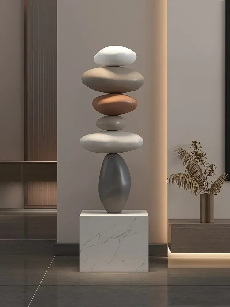 Creative Home Decor Large Stone 80CM Glowing Stone Statue Indoor Feng Shui Sculpture Creative Home Decor Living Room Accessories - Image 2