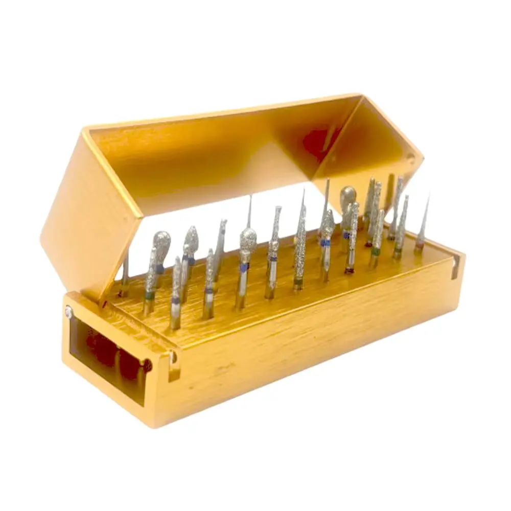 PIORPOY 30 Pcs/Set Dental Diamond Burs 1.6MM High Speed Handpiece Turbine Burs Placement Box Dentistry Burs Teeth Whitenining