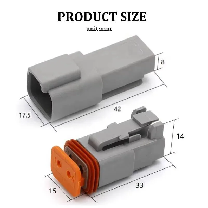 Deutsch DT Auto Waterproof Electrical Wire Connector Plug Kits With Tools DT06-2S 3S 4S 6S 8S 12S/DT04-2P 3P 4P 6P 8P 12P