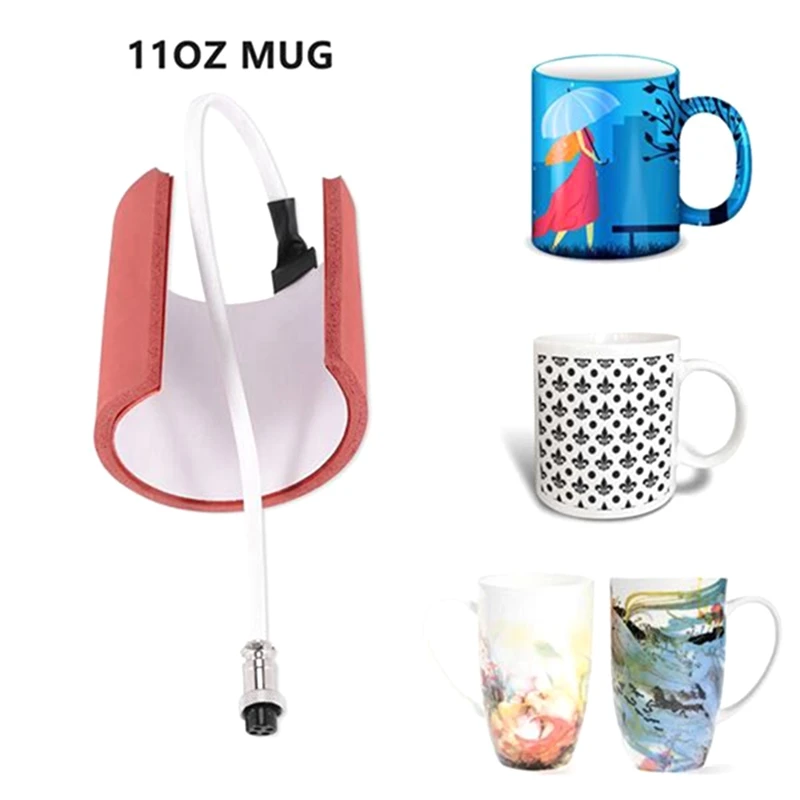 Imagem -02 - Silicone Mug Heating Pad Heat Press Peças para Canecas Molde da Imprensa Máquina de Sublimação Fácil de Instalar 7.5-9.5cm 11oz Cups
