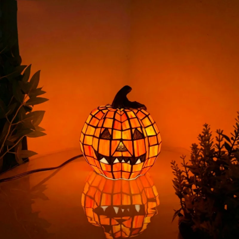 Tiffany Style Halloween Pumpki - огляд і ціна Halloween Pumpkin Decor Led