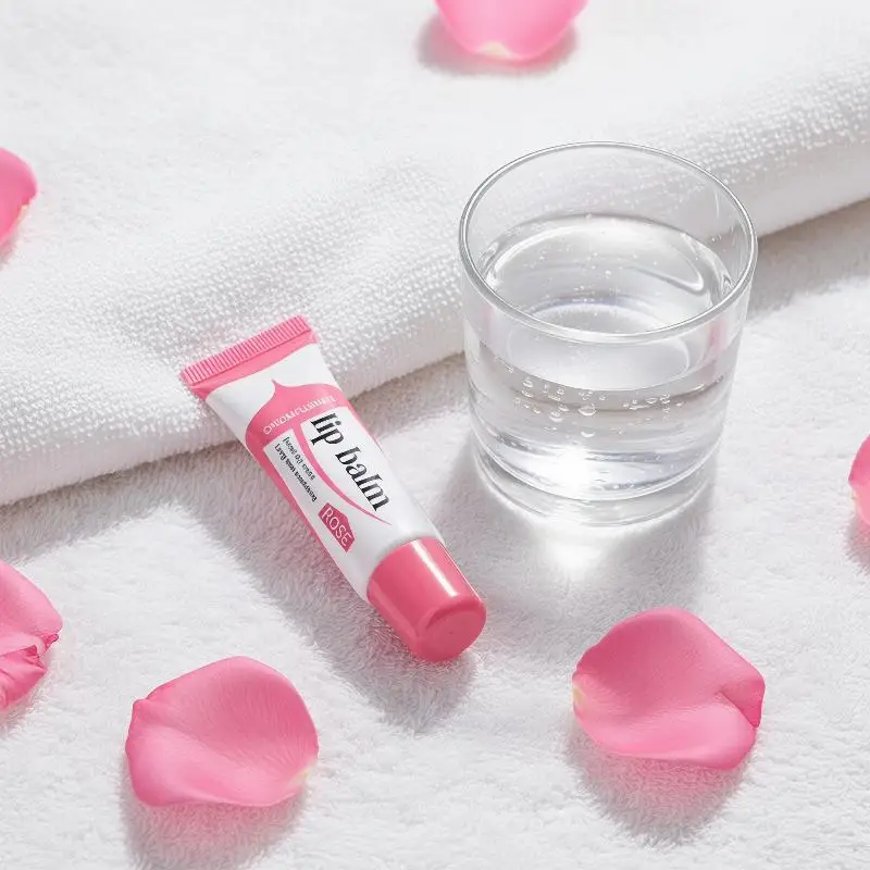 1Pcs Rose Extract Lip Balm Moisturizing Nourish Repair Dry Chapped Lips Lighten Lip Lines Daily Lip Care