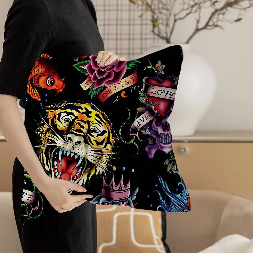 Ed-hardy Tattoo Tiger Pillowcases Home Bedding Decorative Pillow Cover Wedding Super Soft Pillow Case