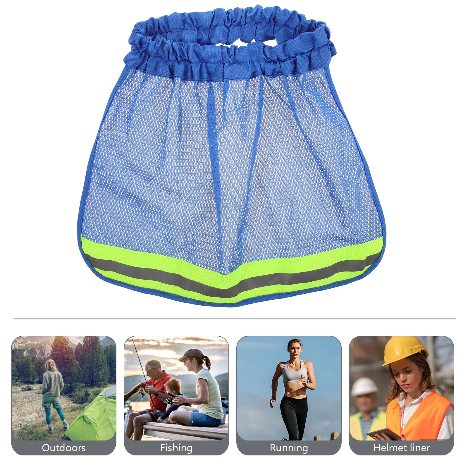 

Reflective Strips Hard Hat Sunshade Full Brim Visor Neck Protector Durable Polyester Safety Helmet Accessory