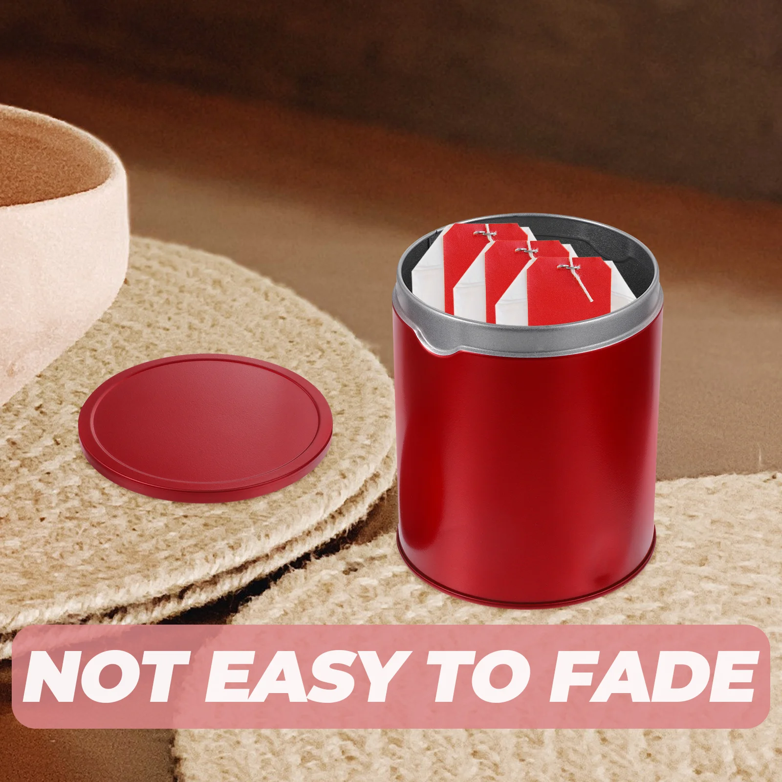 

2Pcs Tea Storage Canister Tinplate Airtight Jars Multi-Function Kitchen Container Household Metal Tea Jar Coffee Condiment