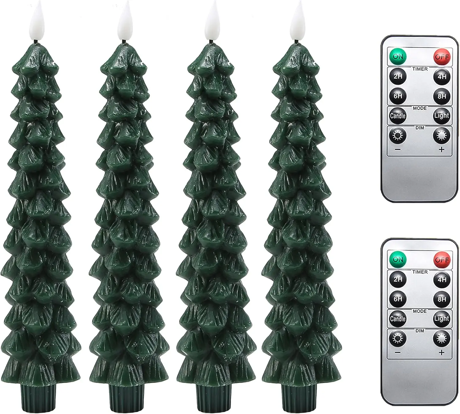 LED Flameless Taper Candles Battery Operated with Remote and Timer, Set of 4 Christmas Real Wax Window Candlesticks