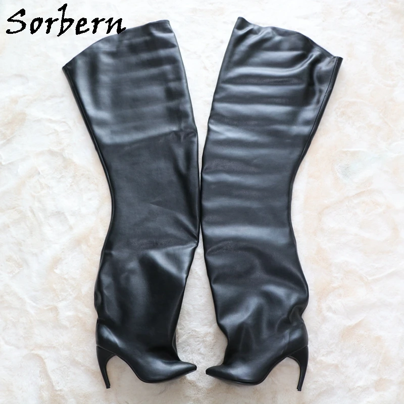 Sorbern Custom 100Cm Super Wide Boots Women Unisex Style Pointed Toe Curved High Heels Fetish Drag Queen Shoes