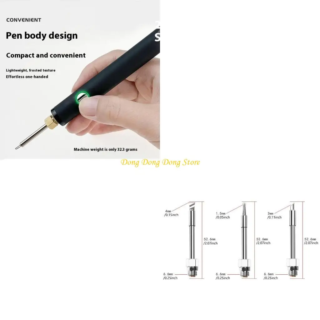

4xba Splering Set с ЖК -дисплеем, 3 режима температуры, портативная USB Power Design