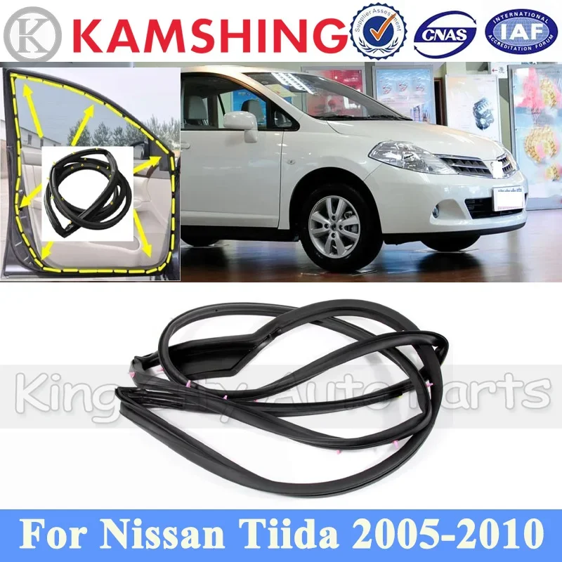 CAPQX For Nissan Tiida 2005-2010 Outer Car Door Rubber Seal Doorpost Strip Door Seal