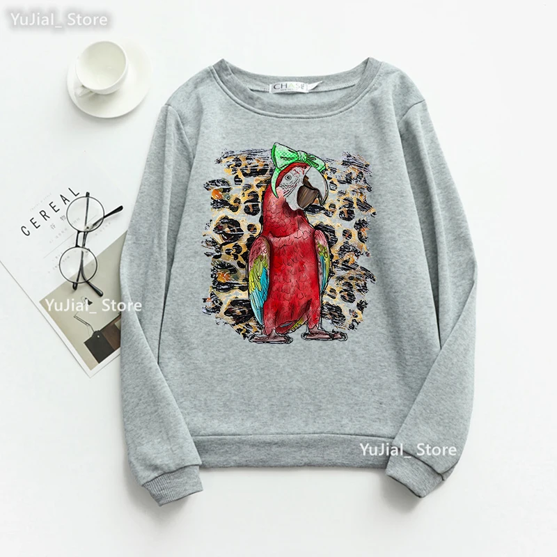 Crazy Bird Lady Graphic Print Sweatshirt Women Clothes 2022 Parrot Cockatiel Hoodie Femme Harajuku Kawaii Jumper Tracksuit