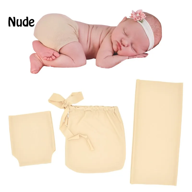 2024 3PCS Newborn Photography Handy Assistant Props Newborn Photo Skin Soft Wrapping Bag Wrapping Buddy Diaper Cover For