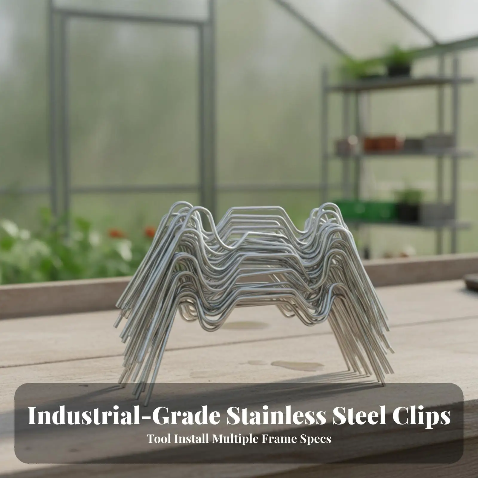 Greenhouse Glass Panel Clip Rust Proof Metal Fastener for Aluminum Greenhouse Frame Replacement Glazing Accessory