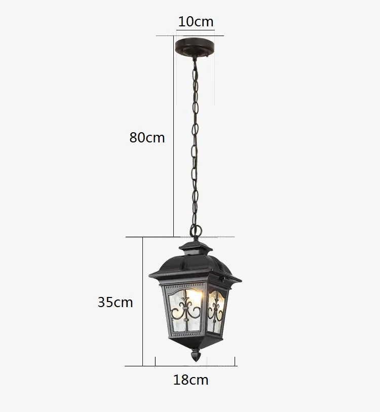 Outdoor Pendant Light Lobby Lamp Garden Ceiling Lights Black Chandelier Lighting Outside Pendant Light Include Bulb