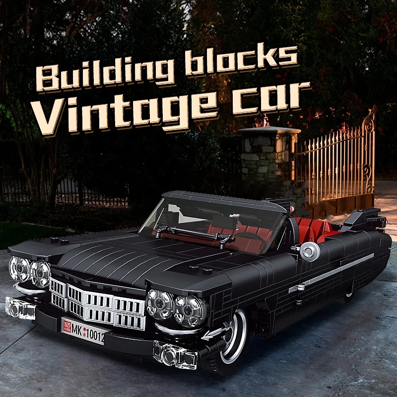 1245pcs Technical Creative Cadi Elrado Vintage Classic Car Building Block Model Retro Convertible Vehicle Bricks Toys Kids Gifts