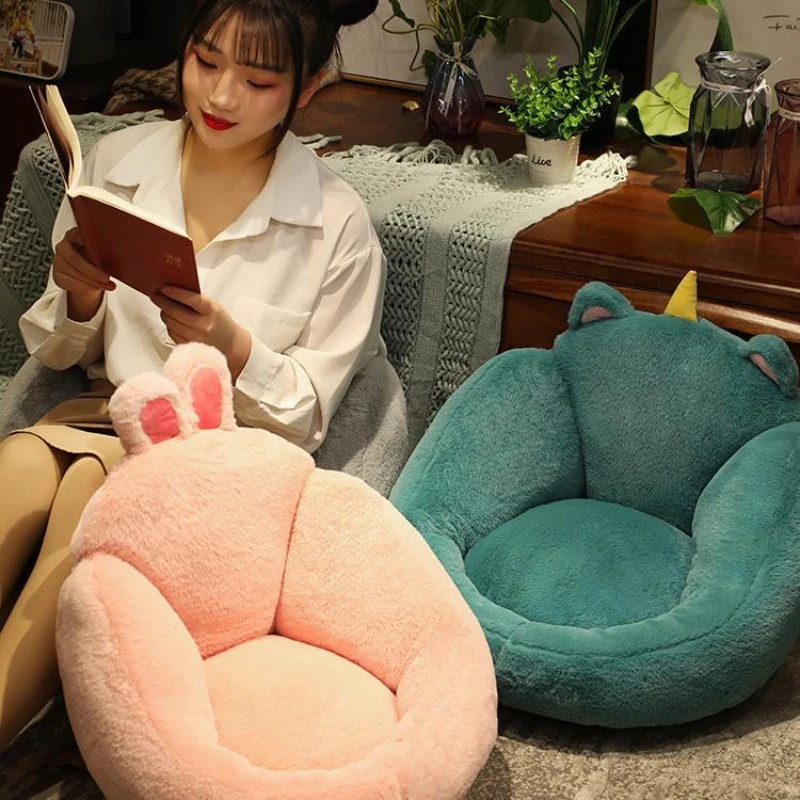 Animal Cute Integrated Backrest Lazy Person Girls Princess Floor Cushion Soft Mat Tatami Sofa Bedside Decoration One-piece Style