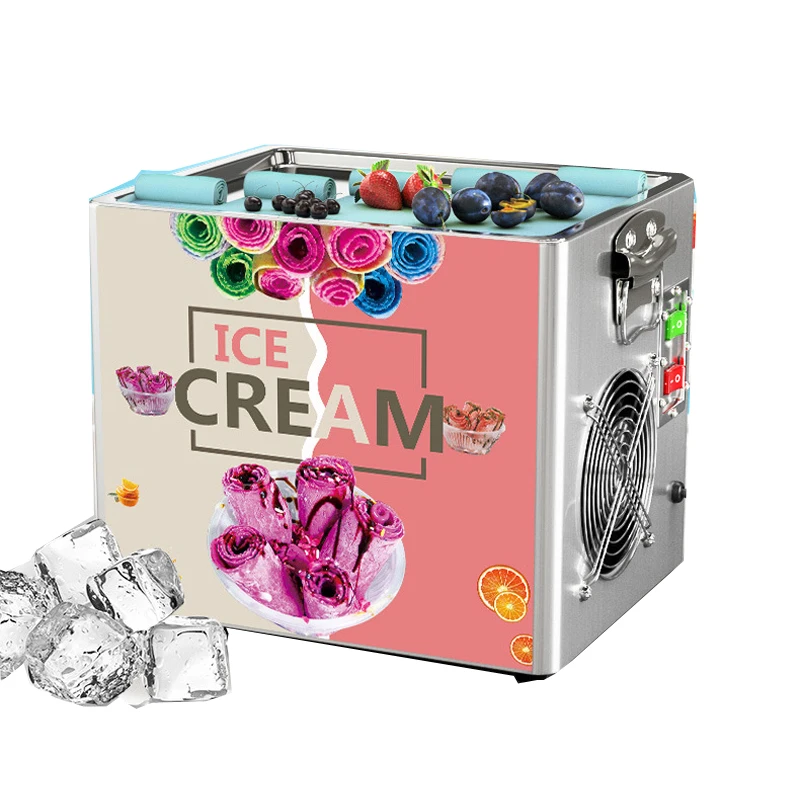 Mini Fry Roll Ice Cream Machine 110V/220V Fried Ice Cream Roll Machine Home Use