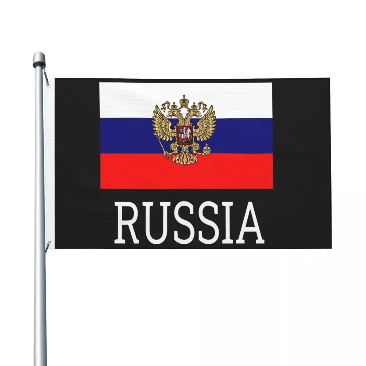 Russia Flag Russian Coat Of Arms Flag Funny Hanging Polyeste Flags 3x5 ft Pattern Banner For Living Room Dorm Party Decor