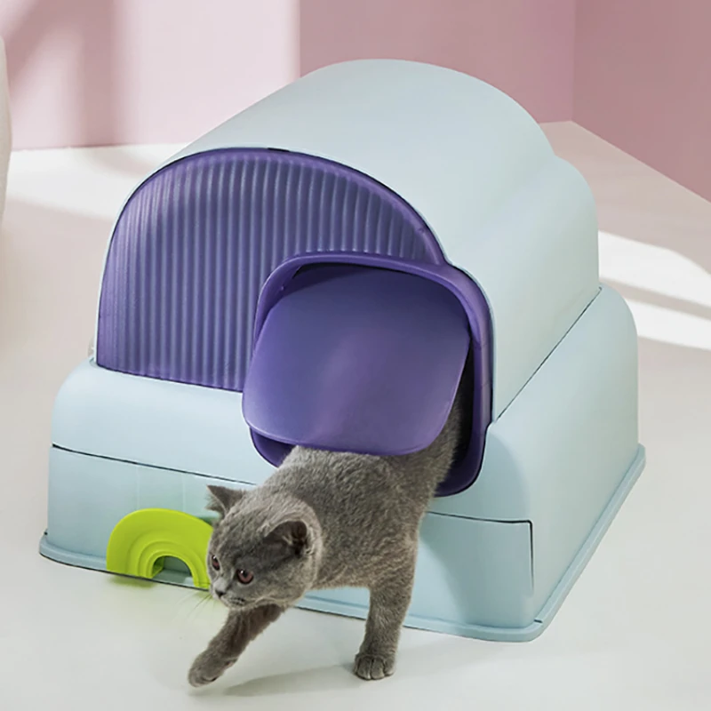 

Convenient Covered Playground Cat Bedpans Enclosed Machine Big Supplies Cat Bedpans Sifting Arenero Gatos Pet Products RR50CB