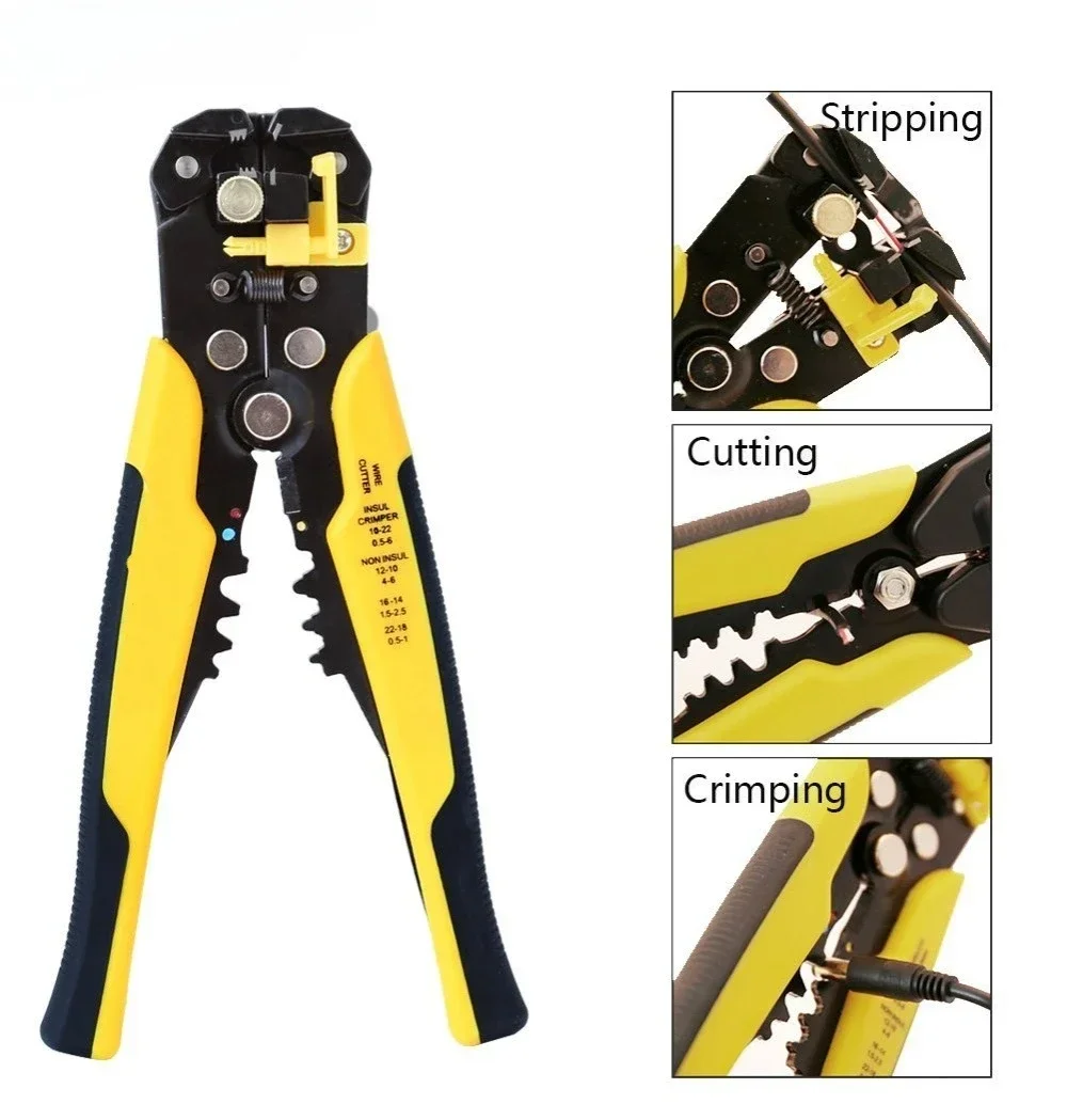 Wire Stripper Self-adjusting Cable Cutter Crimper Automatic Wire Stripping Tool Cutting Pliers Tool for Industry