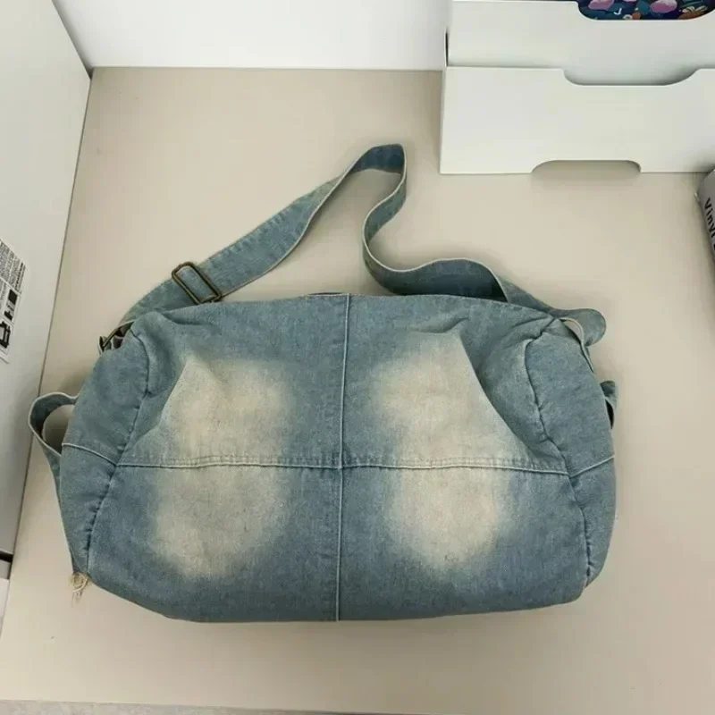 Casual Versatile Denim Color Matching Shoulder Bags Large Capacity Super Cool Durable Crossbody Bags For Unisex 2024 Fashion New