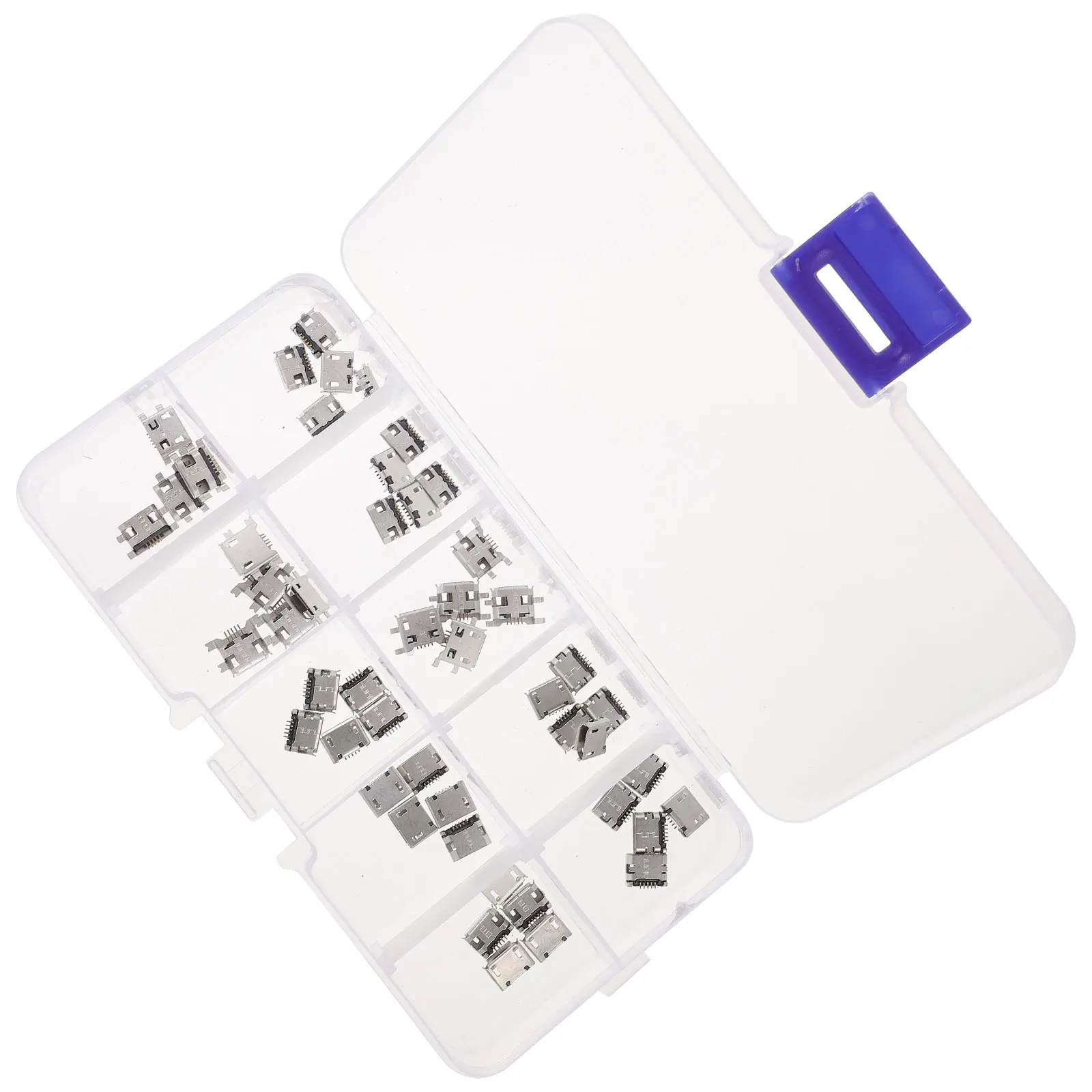 

50pcs Usb Socket Mother Seat Micro Usb Female Port Replacement Copper Adapter Solder Plug 5-Pin Connector Repair Parts For Car