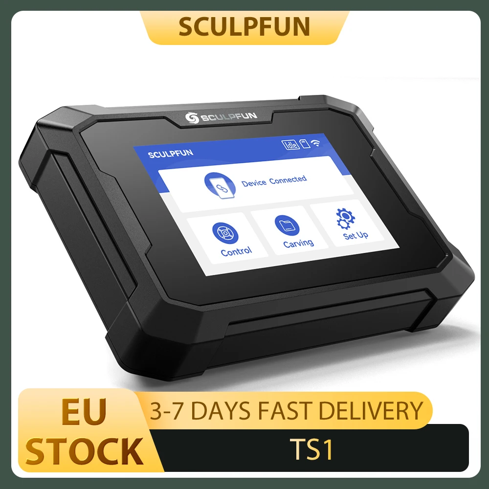 SCULPFUN TS1 graveur Laser 3.5 pouces Terminal d'écran tactile 480x320P connexion APP avec carte SD/type-c/USB/Ports d'entrée d'alimentation