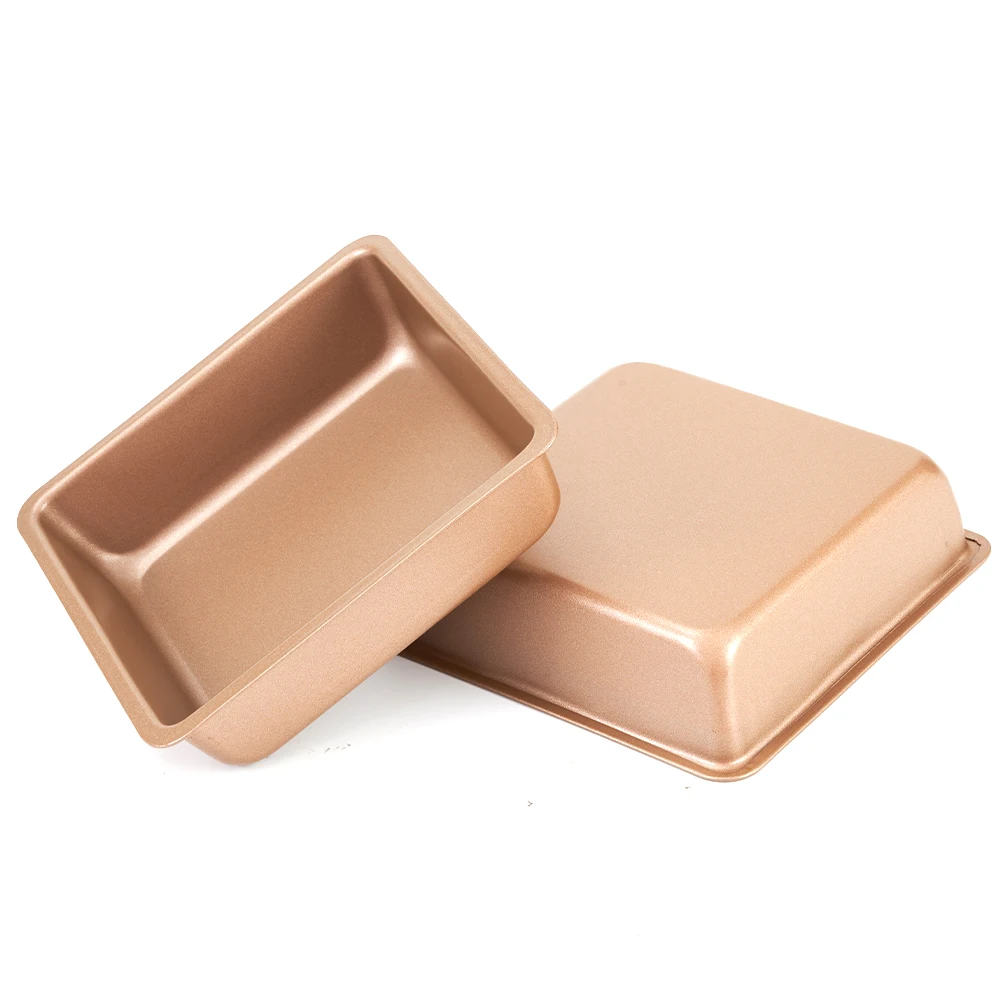 2PCS 4 Inch Carbon Steel Baking Pans DIY Square Cake Moulds Premium Non-Stick Bakeware Set Kitchen Tools Baking Mold