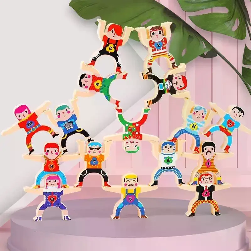 Montessori Toys Plastic Balance Doll DIY Strongman Stacking High Blocks Plastic Balance Doll DIY Strongman Stacking High Block