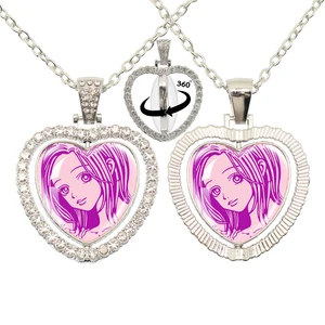 Nana Anime Glass Heart Anhänger, Doppelgesichtskette, 360 -Grad -Rotation, Cosplay -Modezubehör, Schmuck 6 Hauptverkaufskette Nana Osaki - №4