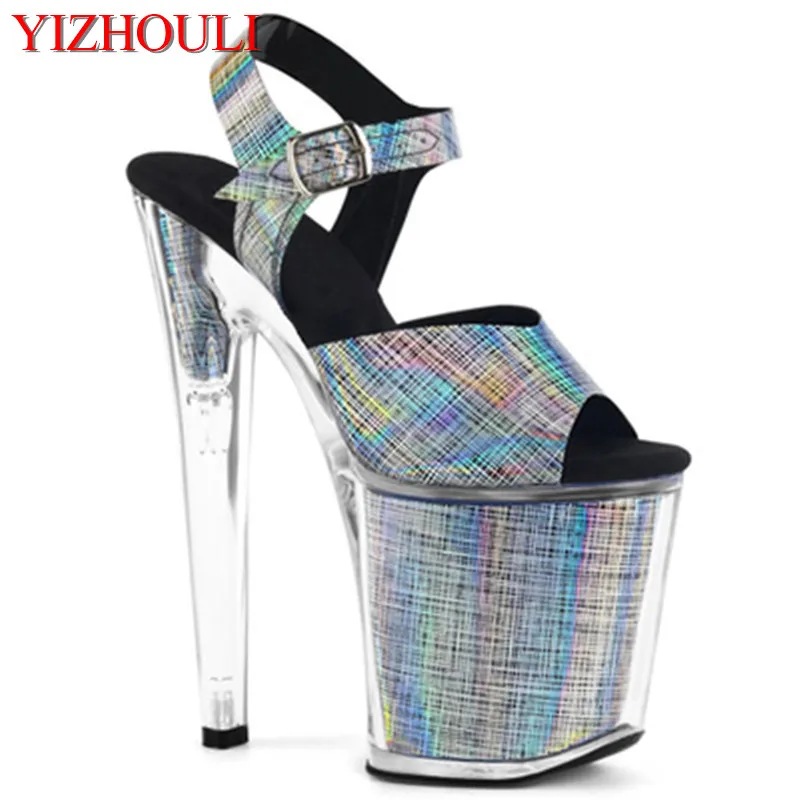 

Sexy color scratched waterproof platform high heel sandals /20cm super high heel pole dancing model walking dance shoes