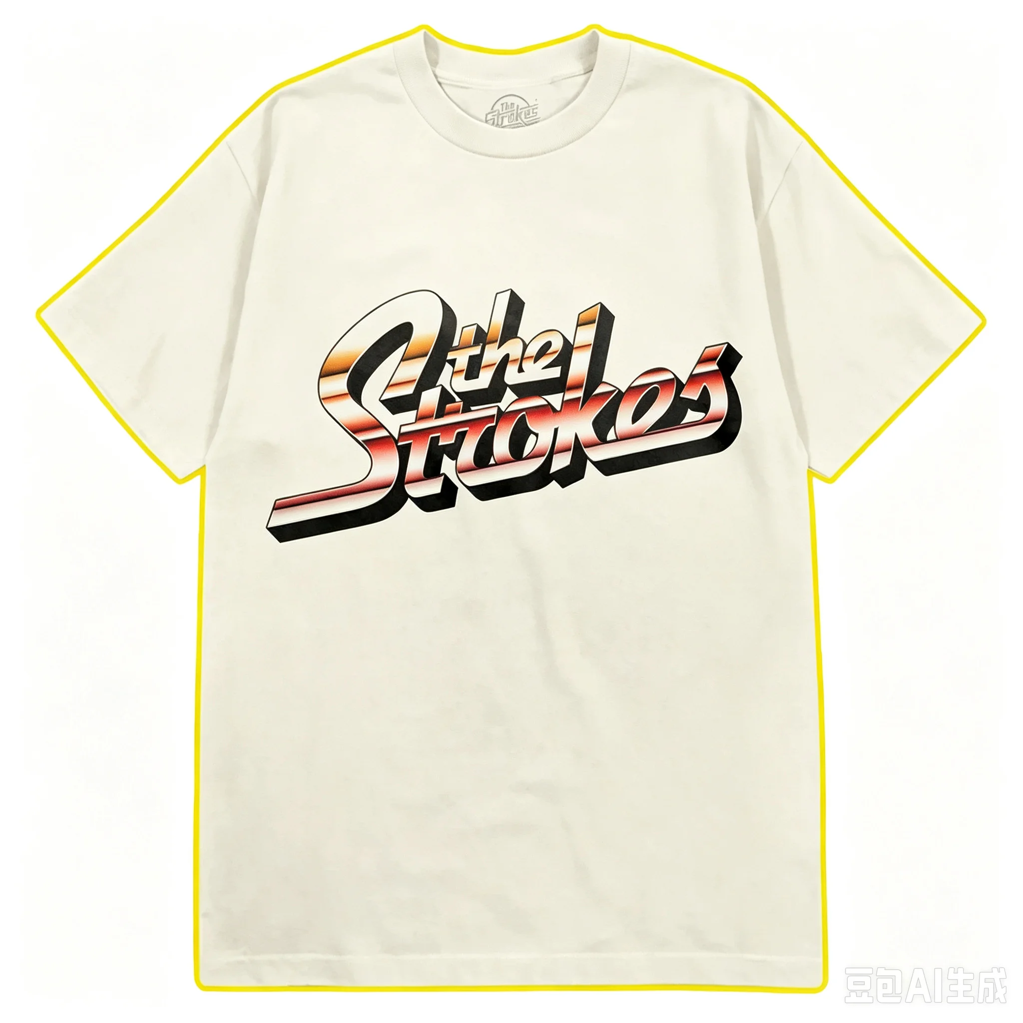 2026 The Strokes Fans Periphery T-Shirt, 3D-Druckdesign, atmungsaktiv, leicht, modisches Vintage-Outdoor-Sportoberteil – Detail 4