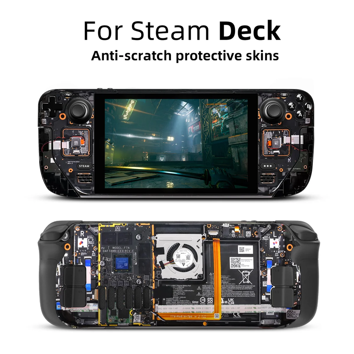 Cyberpunk Skin Vinyl for Steam Deck Console Full Set Protective Decal Wrapping Cover For Valve Console Premium Stickers