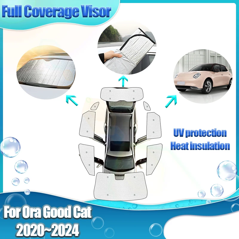 

For Ora Good Cat Accessories Haomao ES11 2020 2021 2023 2024 Car Window Sunshades Sun Visor Anti-UV Car Windshield Accessories
