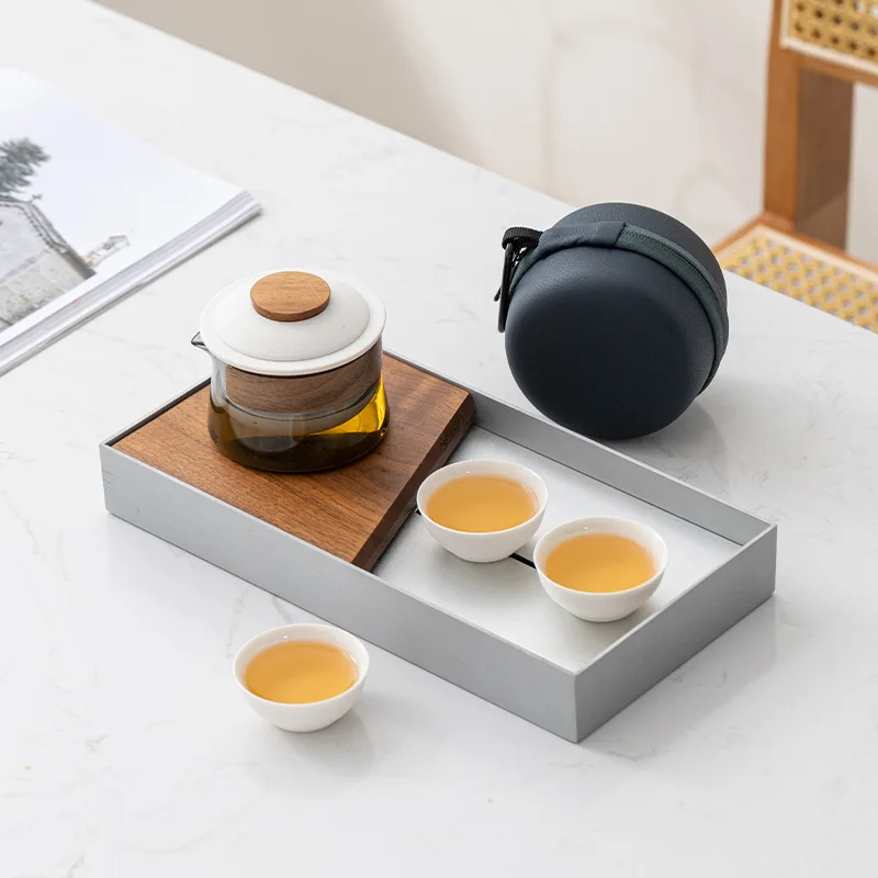 Zen Teapot and Tea Cup Set Kit, Household Tea Making, Travel Tea Set, Outdoor Portable Bag, Chinese Tea Set Supplies