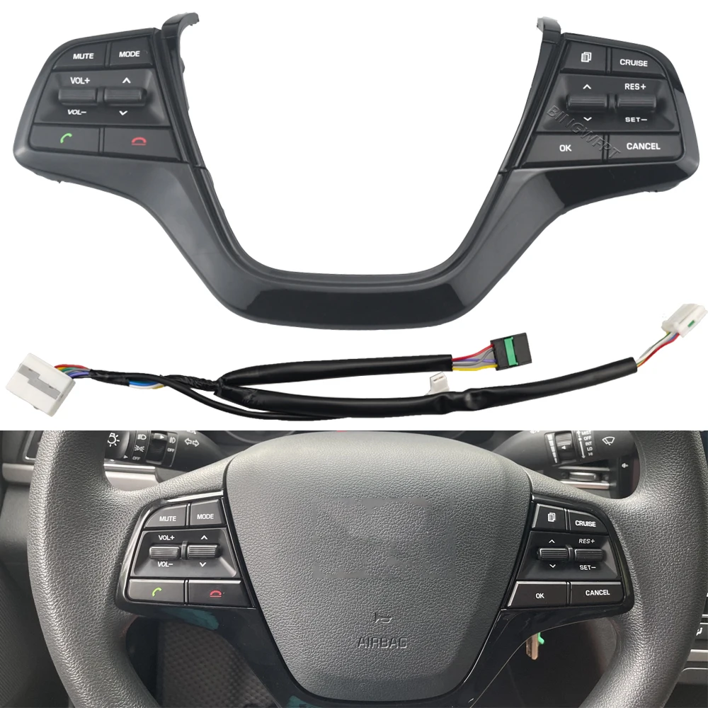 A Set Car Cruise Control Steering Wheel Buttons Switch For Hyundai Solaris 1.6L 2016-2022 Constant Speed Cruise Switch