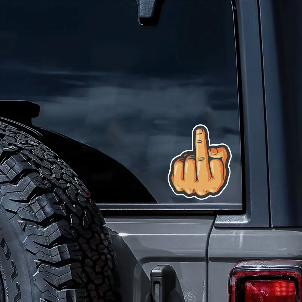 20x17cm Middle Finger F*ck You Car Funny Sticker Bumper Window Body Laptop Creative Decor Vinyl Decals Auto Tuning Accessories