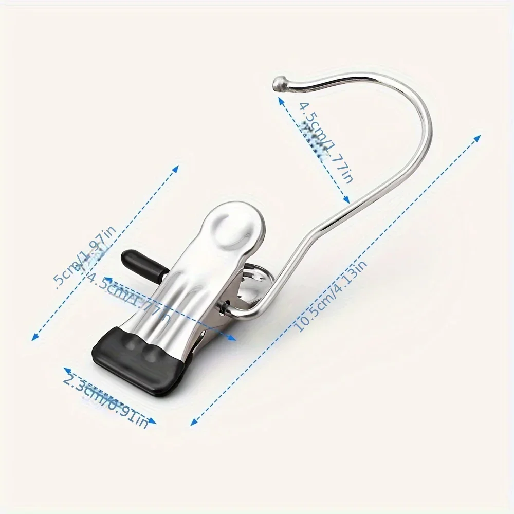 10pcs Multi Functional Stainless Steel Pants Clip Skirt Clip Socks Hooks Seamless Clothesline Hat Drying Clip