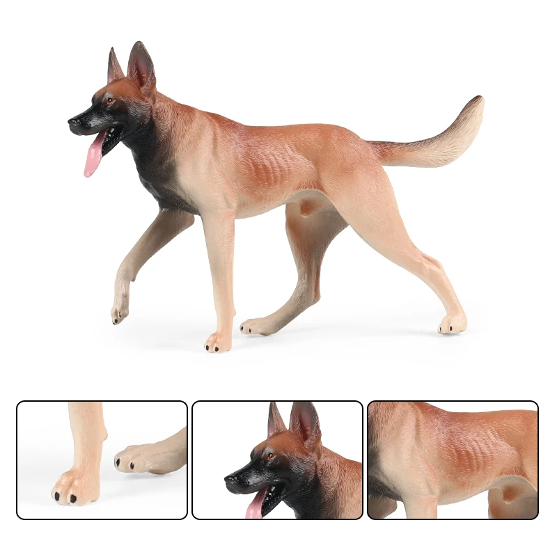 Oenux Cute Pet Animal Simulation German Shepherd Corgi Golden Retriever Persian Cat Dog Model Action Figures Collection Kid Toy